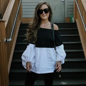 Chicwish Tops - Black and White Blouse Chicwish Tops - Black and White Blouse